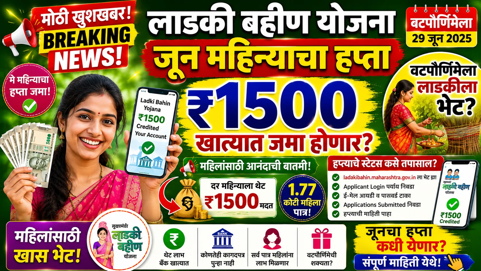 Ladki Bahin Yojana June Update